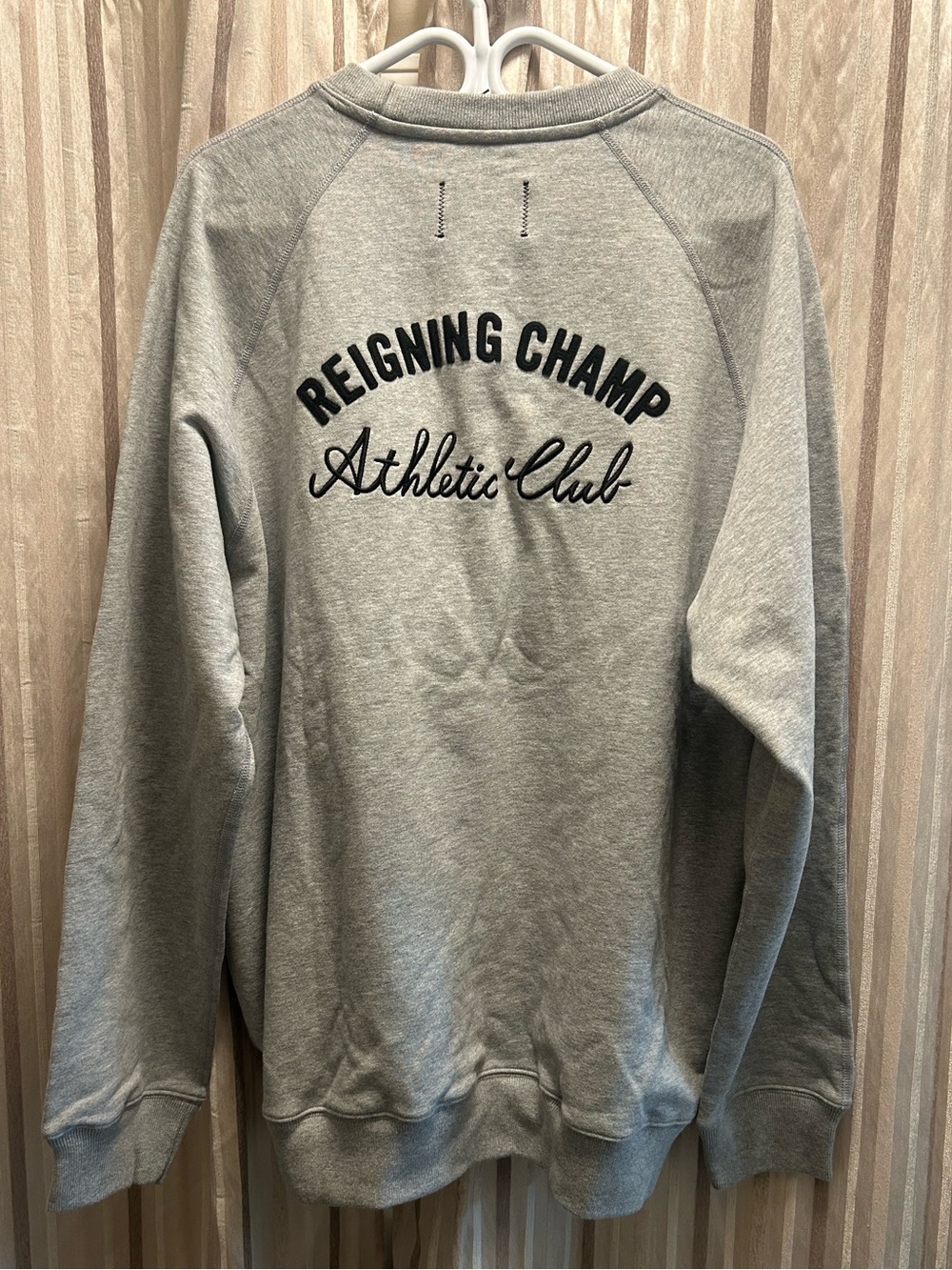 Reigning Champ Men's Athletic Club Crewneck Sweatshirt - Grey, Size XL